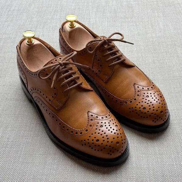 [BUNJANG] Alfred Sargent Camel Brogue Wingtip Shoes UK 7.5 / [UK 7 1/2] 영국 Alfred Sargent 카멜 브로그 윙팁