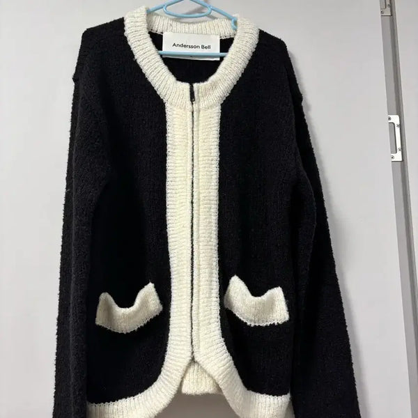 [BUNJANG] Andersson Bell Black & White Knit Cardigan / 앤더슨벨 블랙&화이트 니트 가디건