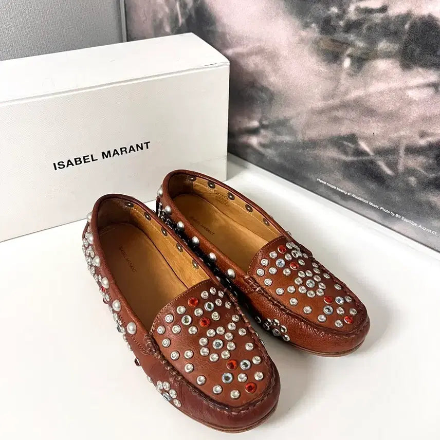 [BUNJANG] Isabel Marant Cherry Studded Loafer Shoes (Size 38) / ISABEL MARANT-CHERRY 이자벨마랑 로퍼 (38사이즈)