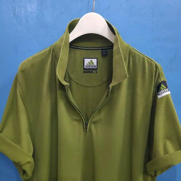 [BUNJANG] Vintage Adidas Equipment Half-Zip Collar T-Shirt / 빈티지 아디다스 이큅먼트 반집업 카라티like아메카지