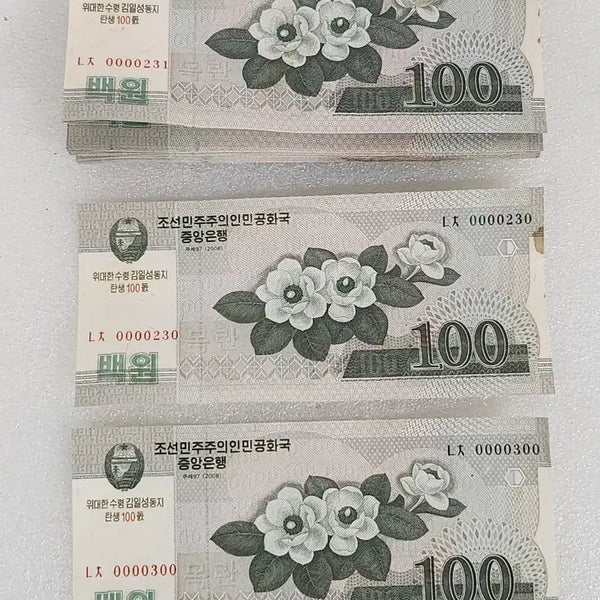 [BUNJANG] North Korea 100 Won Banknote Consecutive Set (2008) / 북한의 100원권 지폐연번