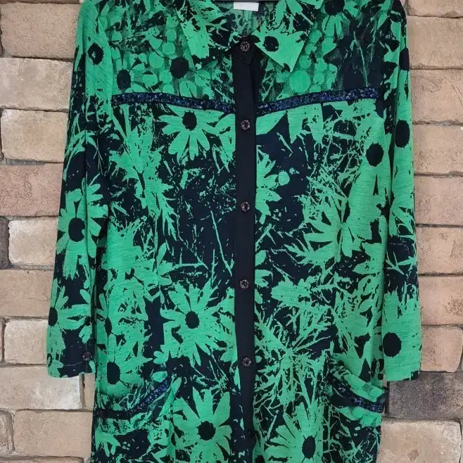 [BUNJANG] Floral Pattern Long Blouse / 꽃무늬 셔츠