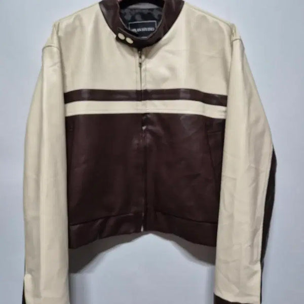 [BUNJANG] 2PLAN STUDIO Racing Jacket Ivory/Brown / 투플랜 스튜디오 레이싱자켓 아이보리/브라운