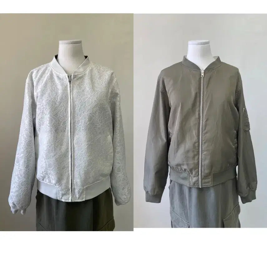 [BUNJANG] Vintage Flower Lace Reversible MA-1 Jacket / 빈티지 플라워 레이스 리버시블 ma1 자켓  y2k goa