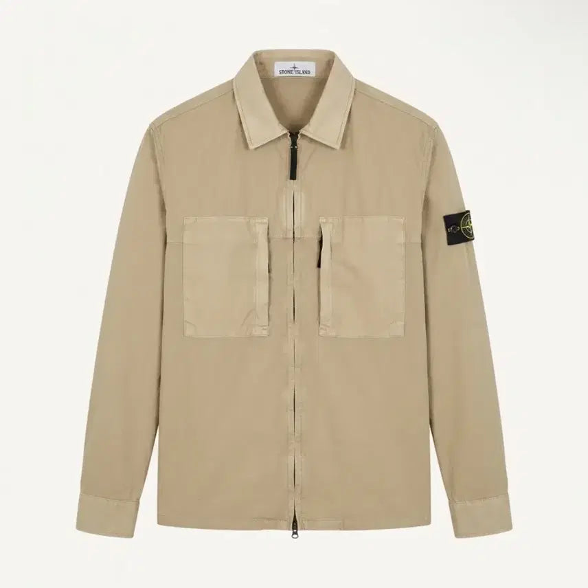 [BUNJANG] Stone Island Two-Tone Overshirt Oatmeal XL / 스톤아일랜드 투톤 오버셔츠 오트밀 (XL)