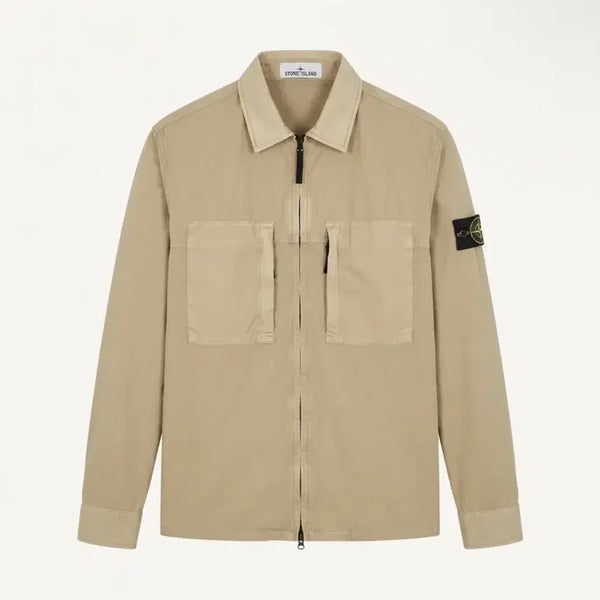 [BUNJANG] Stone Island Two-Tone Overshirt Oatmeal XL / 스톤아일랜드 투톤 오버셔츠 오트밀 (XL)