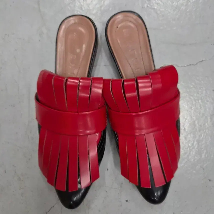 [BUNJANG] Marni Mules Black Red Size 35 / 마르니 뮬 블랙 레드 35사이즈