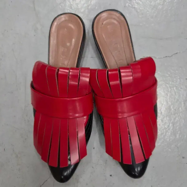 [BUNJANG] Marni Mules Black Red Size 35 / 마르니 뮬 블랙 레드 35사이즈