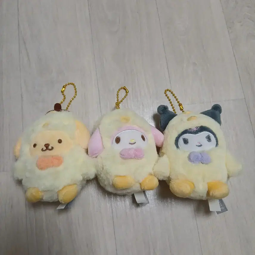 [BUNJANG] Sanrio Kuromi, My Melody, Pompompurin Chick 8cm Doll Keychain Bundle Set / 산리오 쿠로미 마이멜로디 폼폼푸린 병아리 8cm 인형 키링
