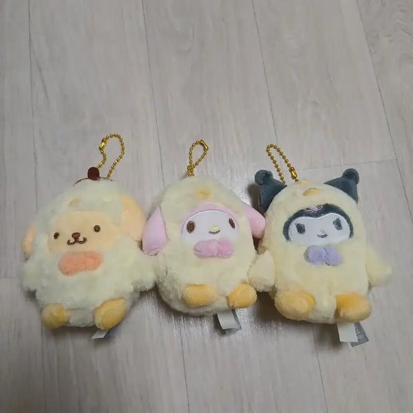 [BUNJANG] Sanrio Kuromi, My Melody, Pompompurin Chick 8cm Doll Keychain Bundle Set / 산리오 쿠로미 마이멜로디 폼폼푸린 병아리 8cm 인형 키링
