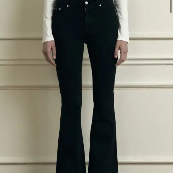 [BUNJANG] Synergy Plain Black Bootcut Pants / 시너진 플레인 블랙 부츠컷 팬츠