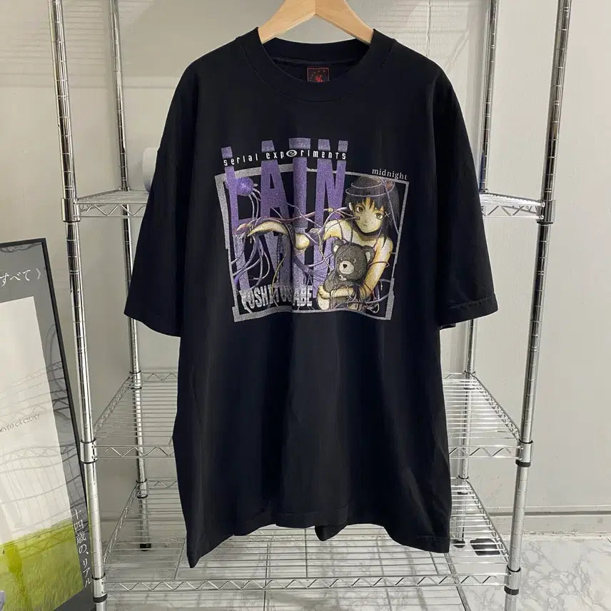 [BUNJANG] Ethereal Studio Serial Experiments Lain Bootleg Animation T-Shirt / 시리얼 익스페리먼츠 레인 이더리얼 부틀렉 애니메이션 티셔츠 애니티