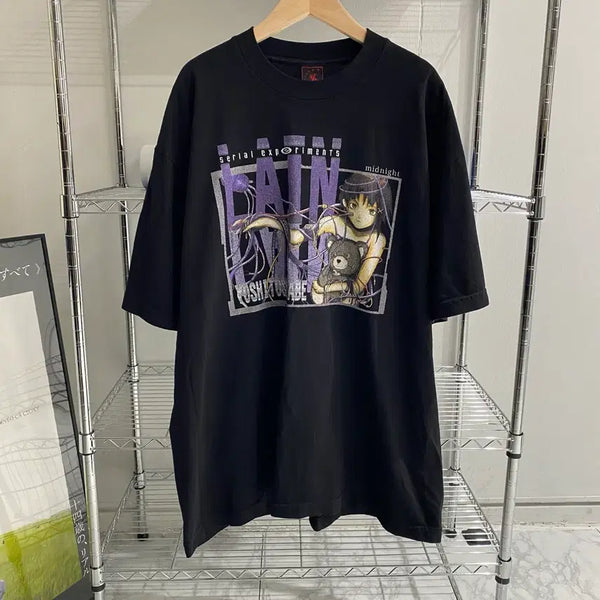 [BUNJANG] Ethereal Studio Serial Experiments Lain Bootleg Animation T-Shirt / 시리얼 익스페리먼츠 레인 이더리얼 부틀렉 애니메이션 티셔츠 애니티