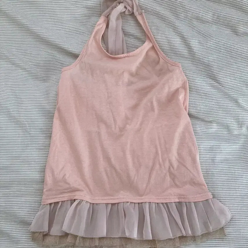 [BUNJANG] Vintage Lace Halter Sleeveless Top / 빈티지 홀터 레이스 슬리브리스 탑