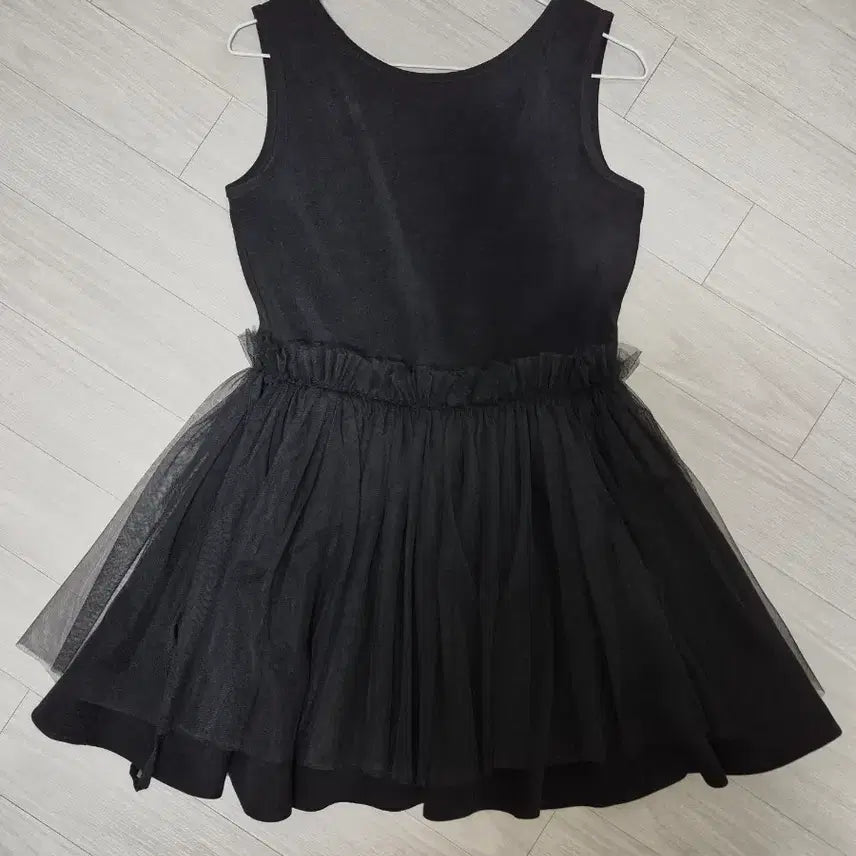 [BUNJANG] Sheer Chiffon Black Dress / 쉬폰 망사 블랙 원피스