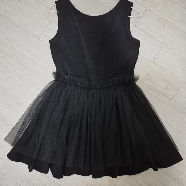 [BUNJANG] Sheer Chiffon Black Dress / 쉬폰 망사 블랙 원피스