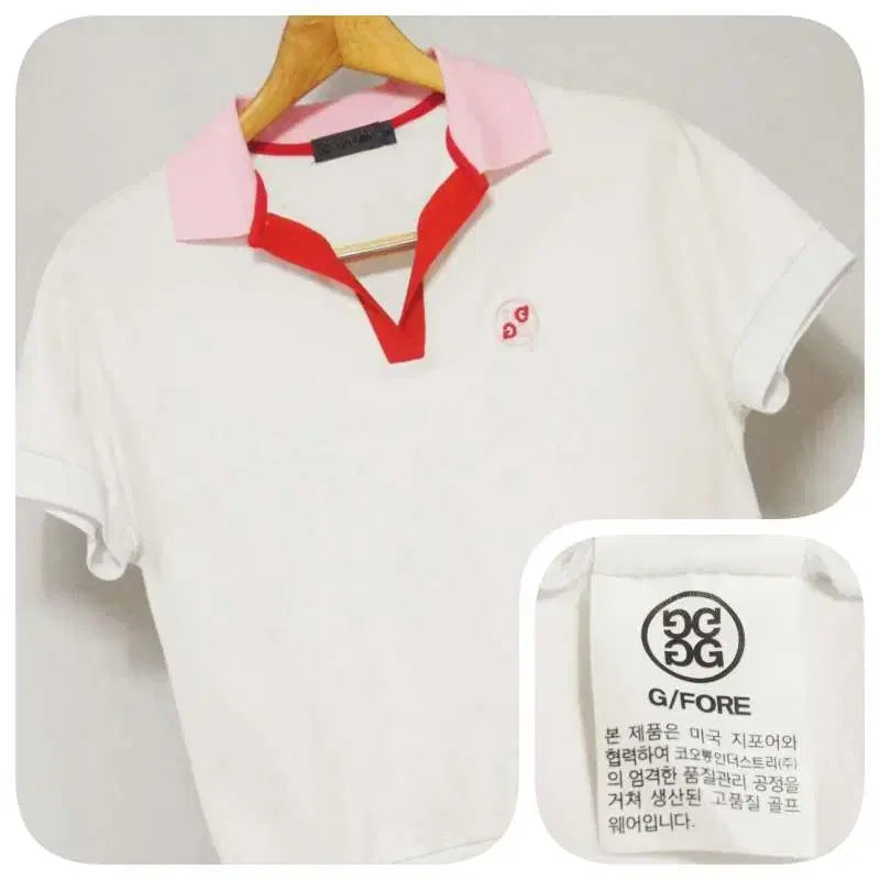 [BUNJANG] G/FORE White Golf PK T-shirt Women's M / 지포어 화이트 골프 PK티셔츠 여성M