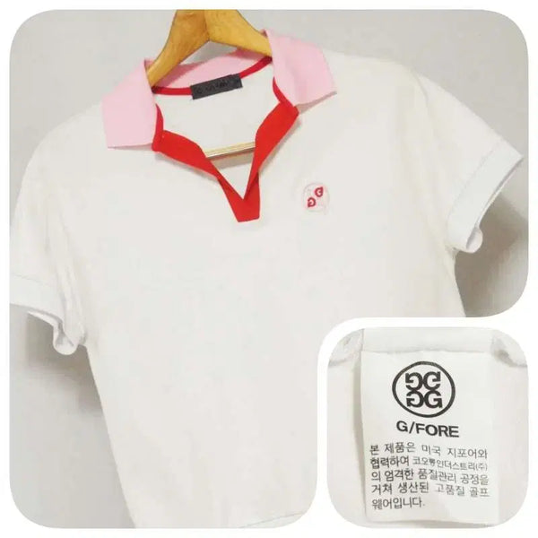 [BUNJANG] G/FORE White Golf PK T-shirt Women's M / 지포어 화이트 골프 PK티셔츠 여성M
