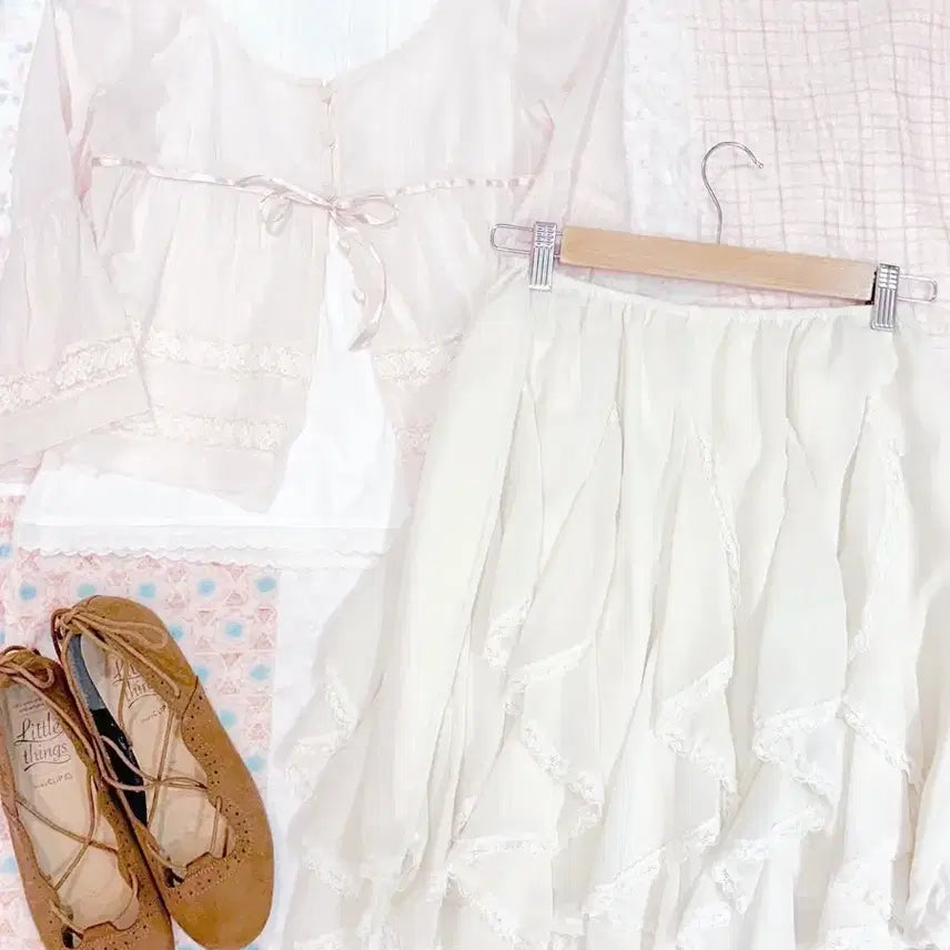 [BUNJANG] Kamevintage Rest Roses Pink Blouse Cardigan / 카메빈티지 대대장 레스트로즈 핑크 블라우스 가디건