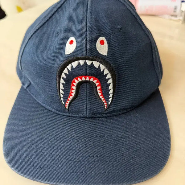 [BUNJANG] BAPE Shark Embroidery Cap Navy / 베이프 샤크 자수 네이비 캡
