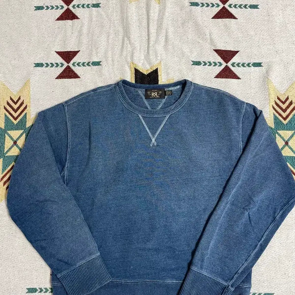 [BUNJANG] RRL Indigo French Terry Sweatshirt (L) / RRL 인디고 프렌치테리 스웻셔츠(L)