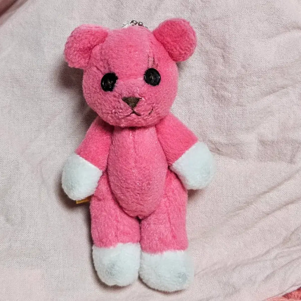 [BUNJANG] Postpet Vintage Pink Bear Doll Keychain / 희귀/일본 고전]포스트팻 인형 키링 빈티지/핑크 곰돌이/단추눈