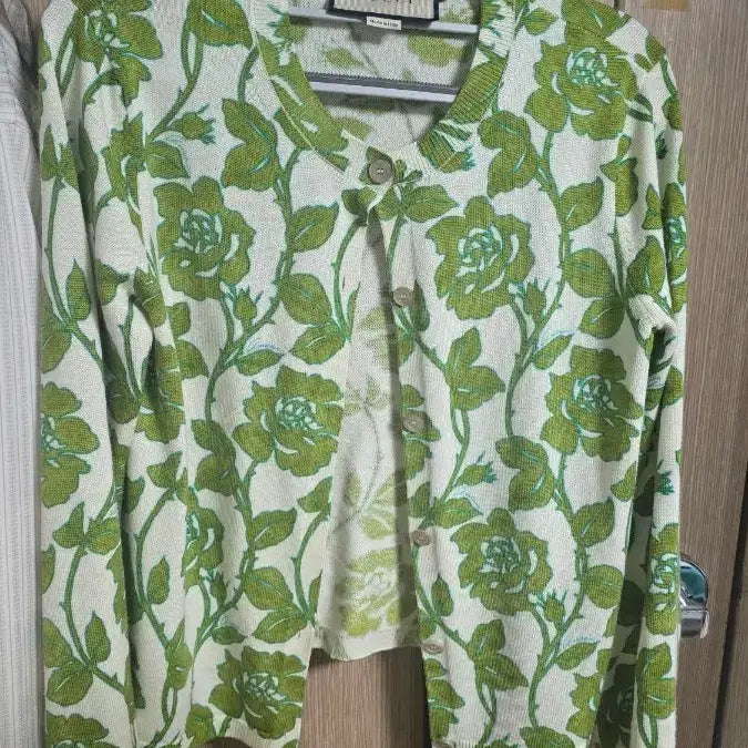 [BUNJANG] Gucci Floral Knit Cardigan Green S / 구찌 플로럴 니트 가디건 그린 S