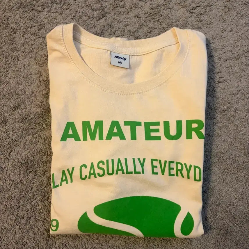 [BUNJANG] mmlg Amateur T-shirt (Ivory/Green, XS) / mmlg 아마추어 티셔츠