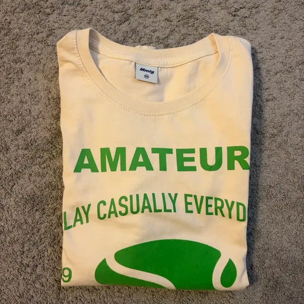 [BUNJANG] mmlg Amateur T-shirt (Ivory/Green, XS) / mmlg 아마추어 티셔츠