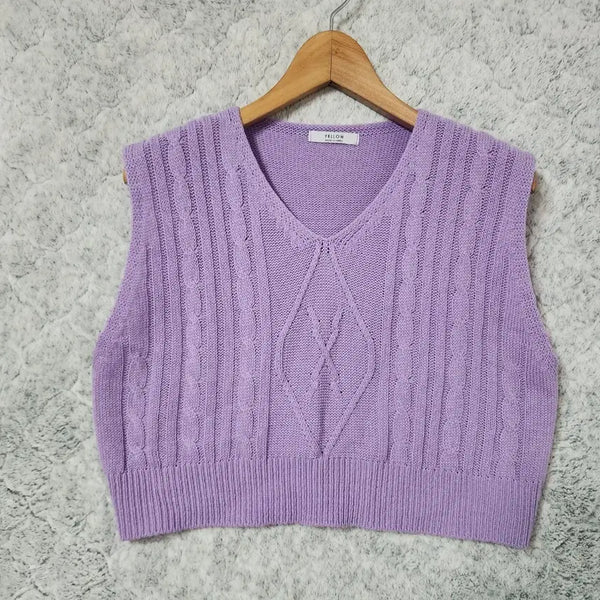 [BUNJANG] 173B Yellow Women's Knit Vest / 173B [F] Yellow 여성 니트 조끼