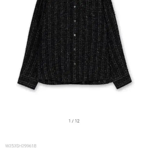 [BUNJANG] Wooyoungmi 25FW Black Tweed Shirt / (50) 25fw 우영미 블랙 트위드 셔츠
