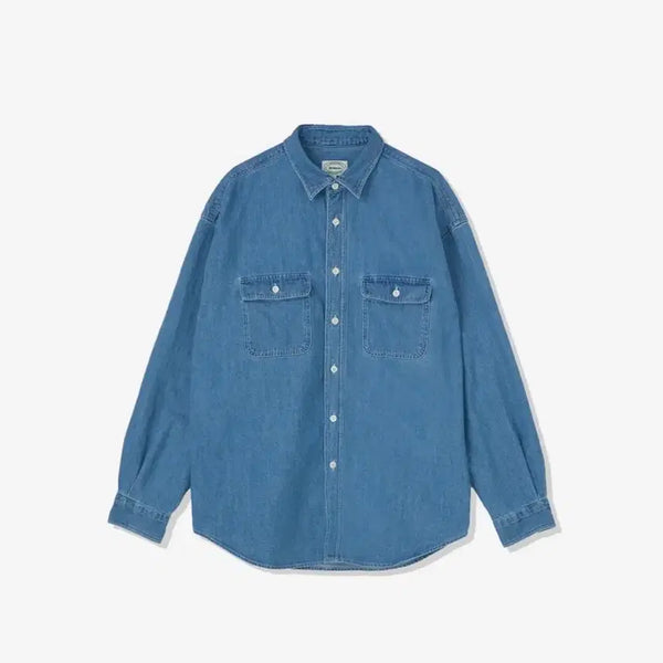 [BUNJANG] Bruman Woody Denim Shirt Medium Blue M / 브루먼 우디 데님 셔츠 중청 M