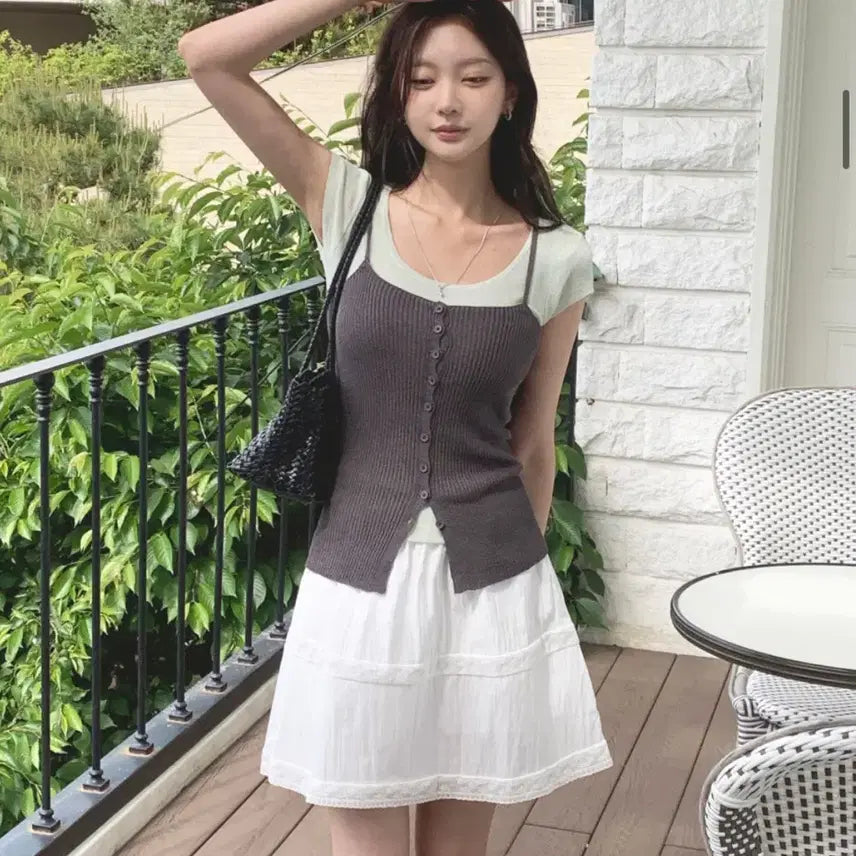 [BUNJANG] Mono Daily Tina Lace Flare Skirt Black / (새상품) (블랙) 모노데일리 티나 레이스 플레어 스커트 여름 / 데일리