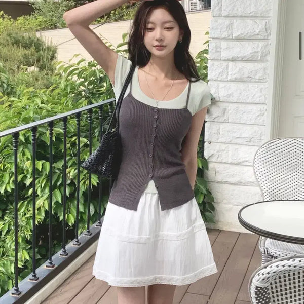 [BUNJANG] Mono Daily Tina Lace Flare Skirt Black / (새상품) (블랙) 모노데일리 티나 레이스 플레어 스커트 여름 / 데일리