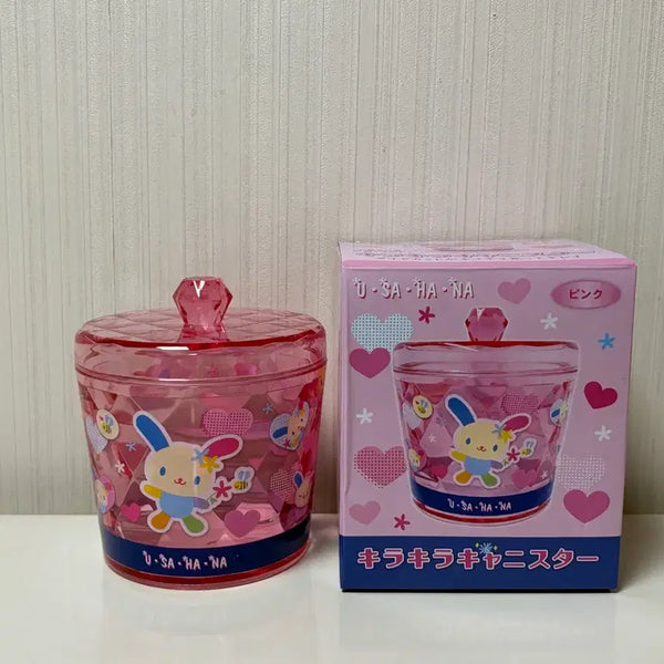 [BUNJANG] Sanrio Usahana Clear Diamond Pattern Canister - Multi-purpose Storage Box / 산리오 정품 우사하나 캐니스터 다용도 소품보관함 수납함 보석함
