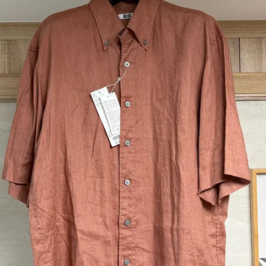 [BUNJANG] Uniqlo U Premium Linen Shirt Brown (New with Tags) / 유니클로U 프리미엄 린넨 셔츠 브라운 (새상품)