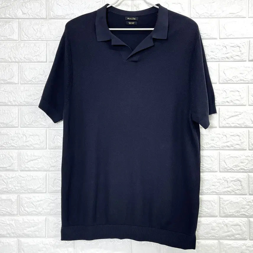 [BUNJANG] Massimo Dutti Men's Dark Navy Knit Collar Short Sleeve Polo Shirt XXL / 마시모두띠 남성 다크네이비 니트 카라 반팔 XXL