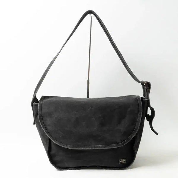 [BUNJANG] Yoshida Porter Cotton Twill Flap Large Messenger Bag Black / 요시다 포터(PORTER) 코튼 트윌 플랩 대형 메신저백 블랙