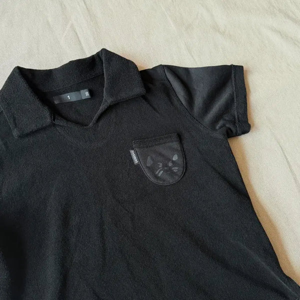 [BUNJANG] Safarispot Cathy Towel T-Shirt Black / 사파리스팟 cathy 타월 티셔츠 블랙