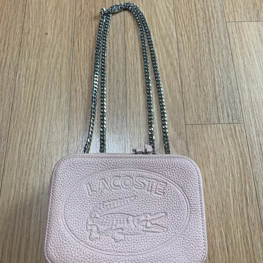 [BUNJANG] Lacoste Croco Crew Mini Chain Bag Pink / 라코스테 크로코 크루 핑크 미니 체인백
