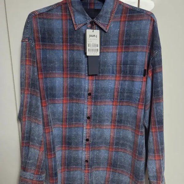 [BUNJANG] Juun.J 26FW Island Check Shirt Vintage Blue Size 44 / 준지 26FW 아일랜드 체크 셔츠 빈티지 블루 44