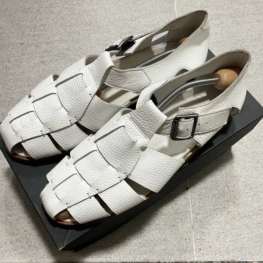[BUNJANG] Paraboot Pacific Sandals White Leather / 파라부트 퍼시픽 샌들 화이트 44(290)