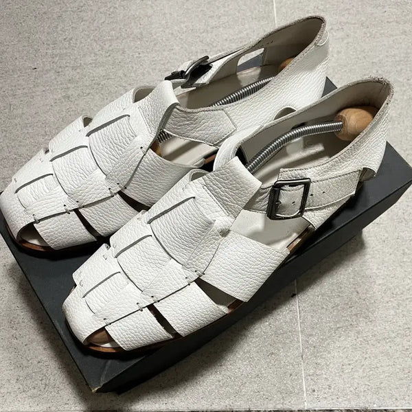 [BUNJANG] Paraboot Pacific Sandals White Leather / 파라부트 퍼시픽 샌들 화이트 44(290)