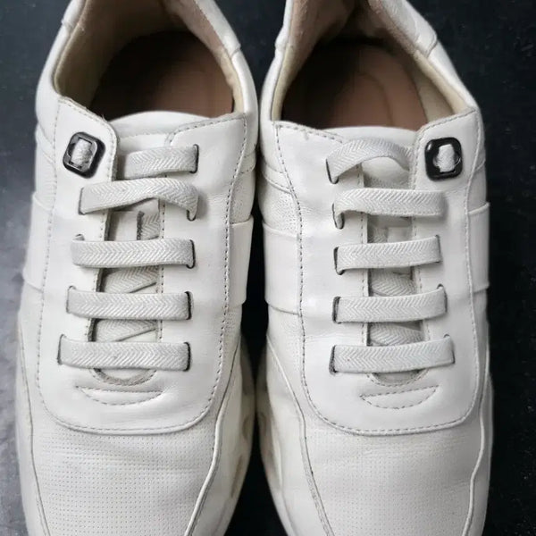 [BUNJANG] Tandy Men's White Leather Air Cushion Sneakers (4cm Heel) / 탠디 남성 스니커즈 화이트 에어쿠션 255사이즈 팝니다 (굽4cm)