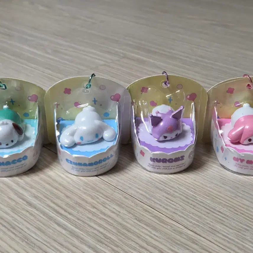 [BUNJANG] Sanrio Characters Mini Bean Figures Keychain Set (4 Types) / 산리오 캐릭터츠 콩알 엔제 피규어 키링 4종
