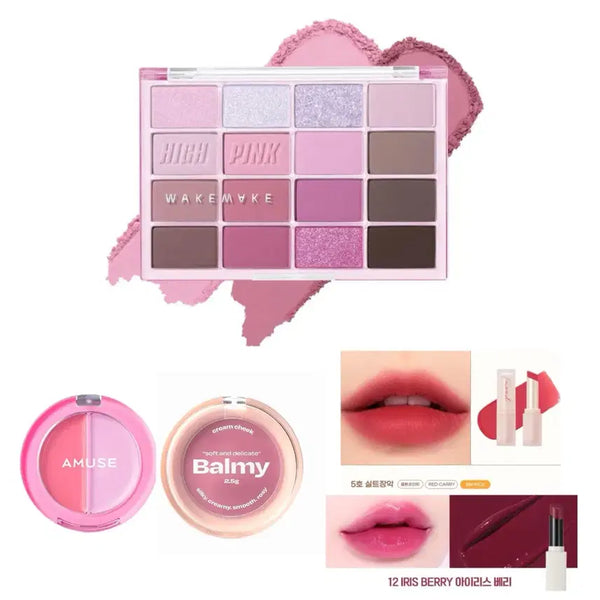 [BUNJANG] WAKEMAKE High Pink Blurring + Cream Cheek/Lip/Shadow Set / (새상품) 웨이크메이크 하이핑크블러링 + 크림치크/립/섀도우