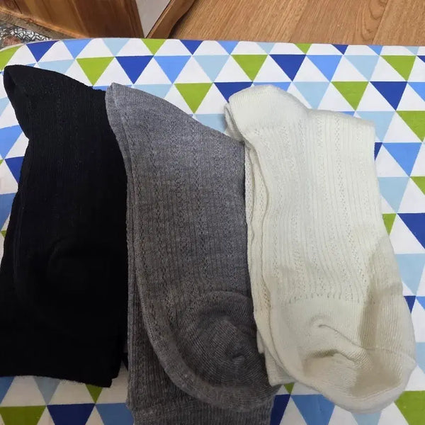 [BUNJANG] Ankle Socks 3-Pair Set (Black/Gray/Pastel Yellow) / 발목 양말 3켤레 (블랙/그레이/파스텔노랑)
