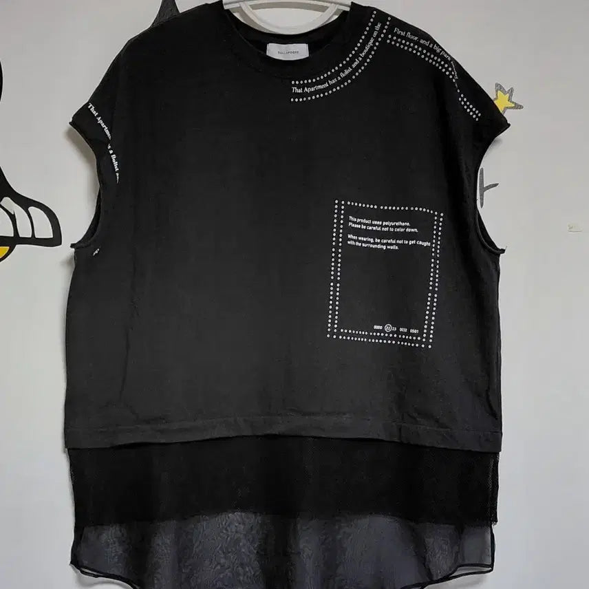[BUNJANG] DOLLUPOOPS Layered Mesh Chiffon Half Sleeve Top Size 38 / [SIZE 38] DOLLUPOOPS 메쉬 시폰 레이어드 하프 슬리브 탑