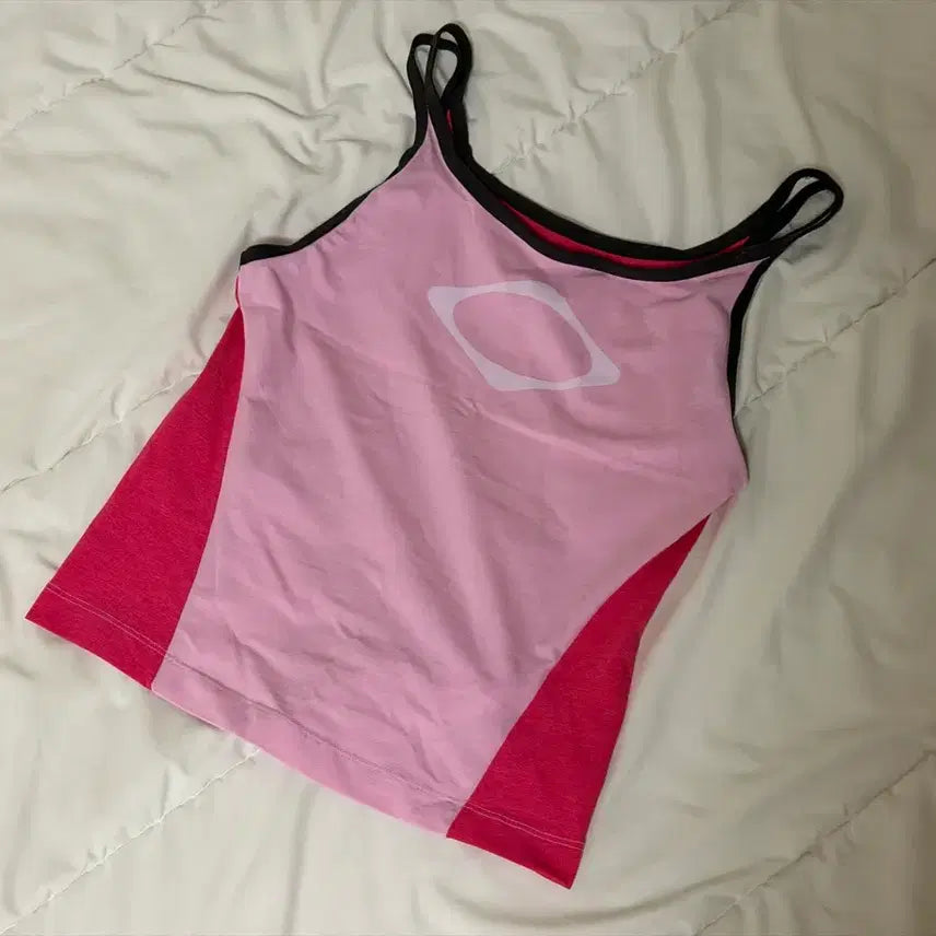 [BUNJANG] Mischief Rhombus Color Block Sleeveless Pink Size M / (W) 미스치프 롬버스 컬러 블록 슬리브리스 핑크 M사이즈