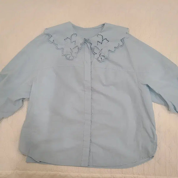 [BUNJANG] Mine Lace Collar Blouse Size 55 / 마인 레이스 카라 블라우스 55사이즈